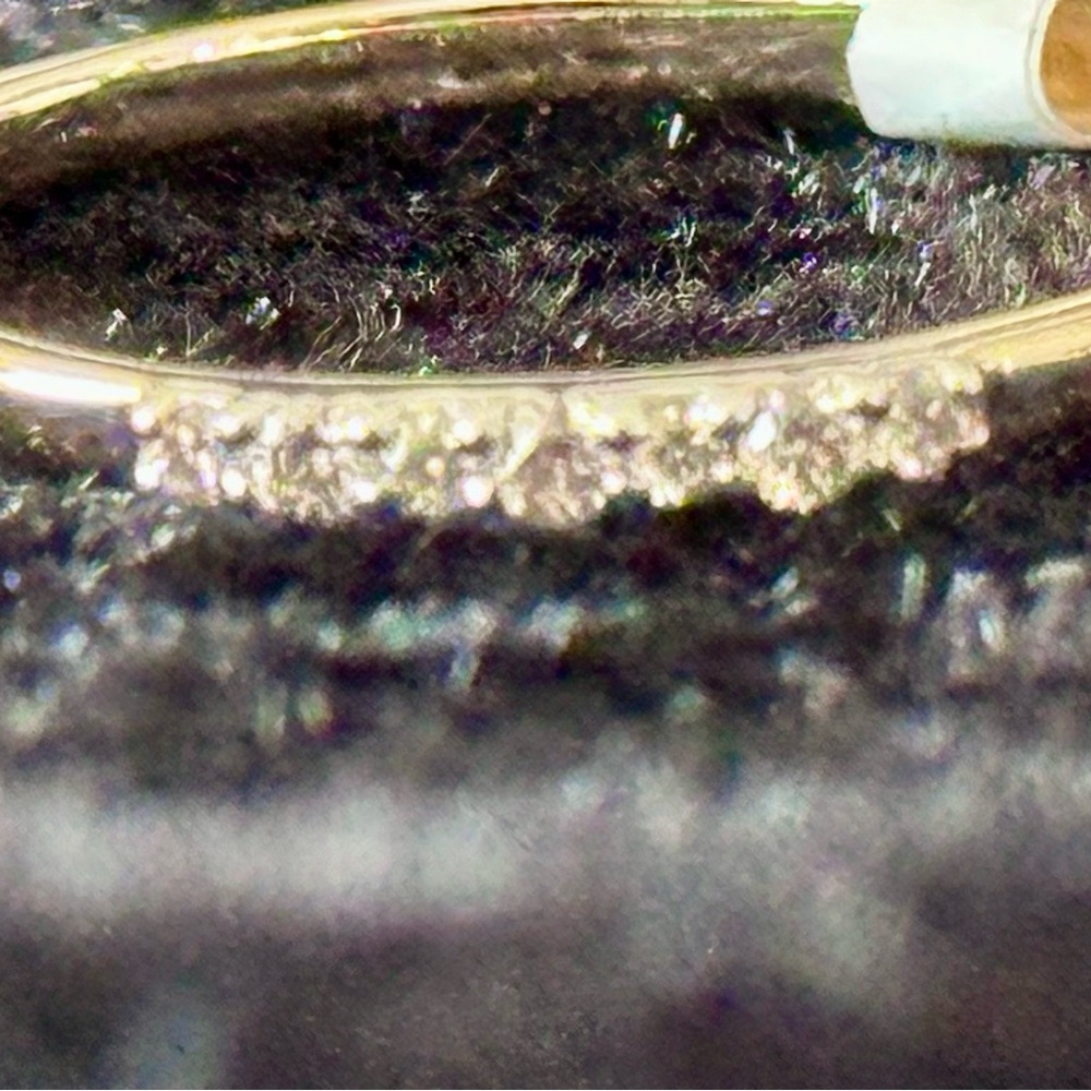 14K Yellow Gold Natural Diamond Band Ring 0.08 CT  Size  8